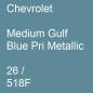 Preview: Chevrolet, Medium Gulf Blue Pri Metallic, 26 / 518F.